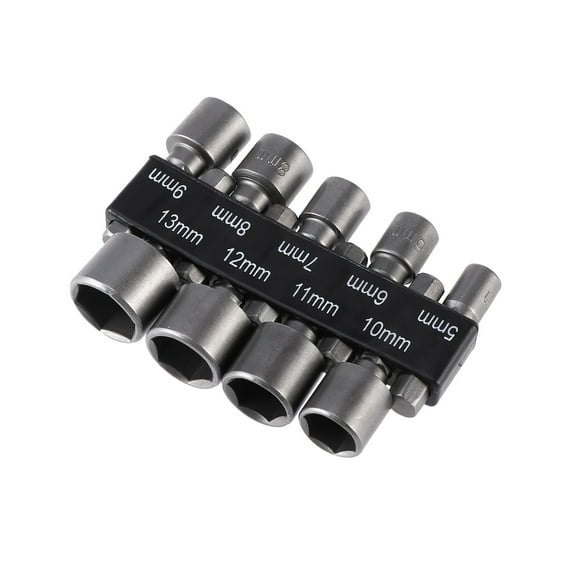 LOLIPPYY 9 Pcs 5-13mm Socket Nut Impact Driver Adapter Drill Bits 1/4 Inch Tool Set Nut Driver Socket Bit Set