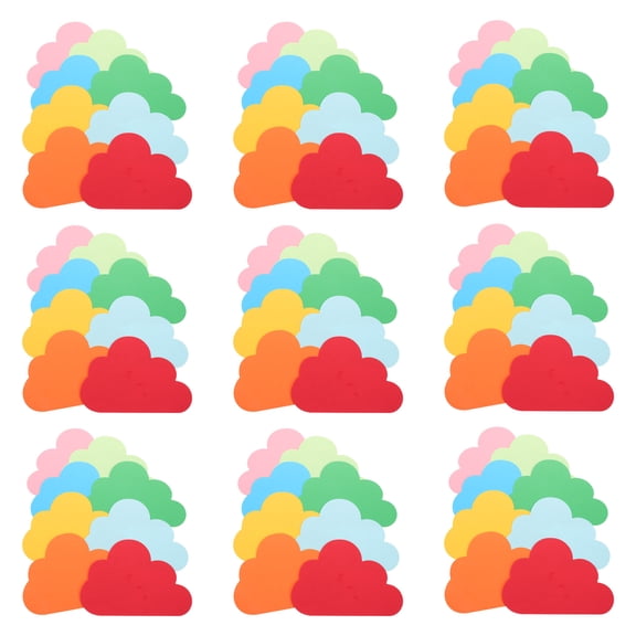 LOLIPPYY 90Pcs Cloud Shaped Paper Cutouts in Assorted Colors for Classroom Wall Decoration and Craft Projects