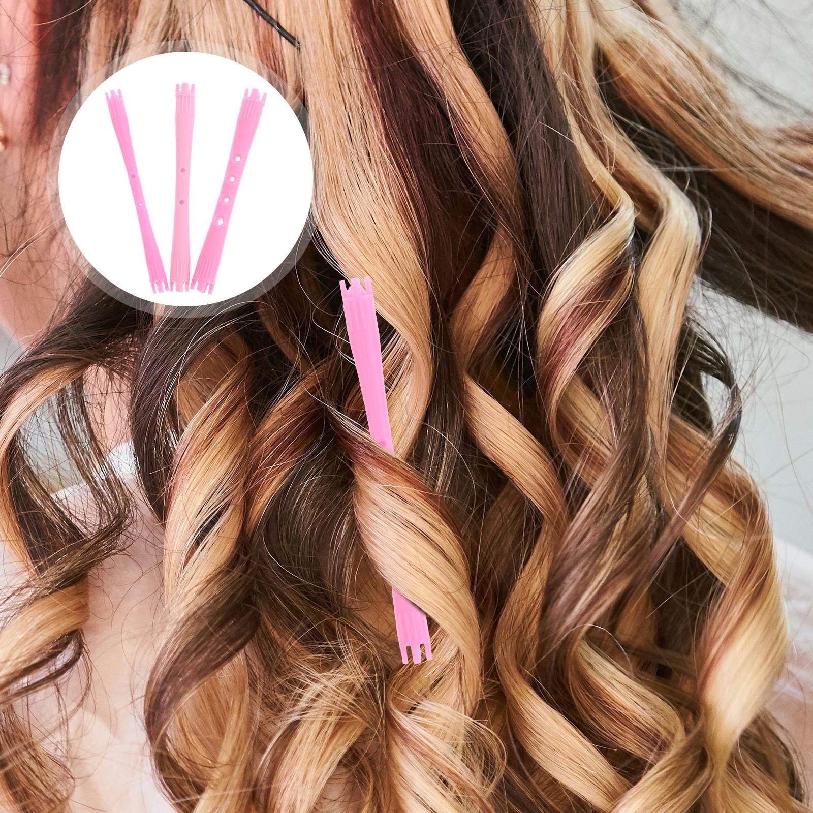 LOLIPPYY 90Pcs Rosy Curling Rods for Hair Styling Easy to Use Plastic ...