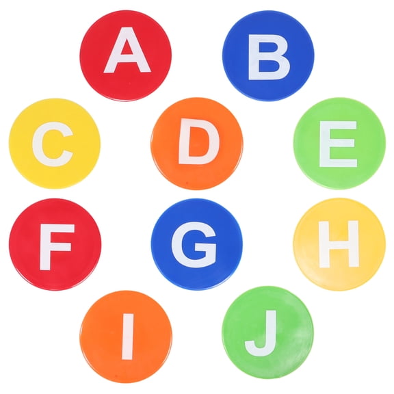 LOLIPPYY 9-Piece Soccer Training Discs Set with Alphabet Logos, PVC Game Markers in Assorted Colors for Practice and Fan Gear