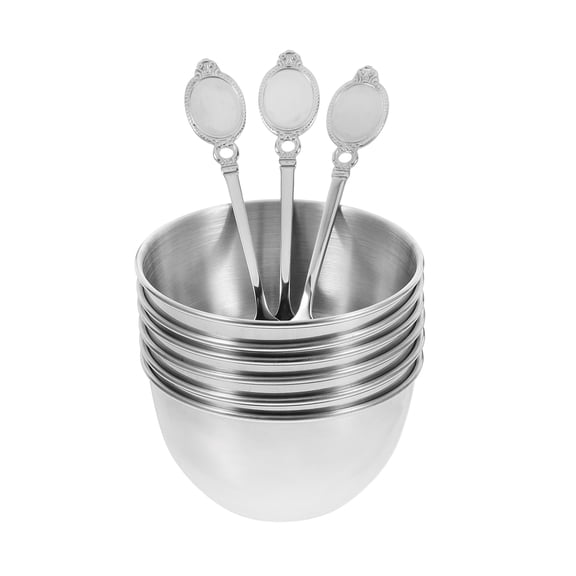LOLIPPYY 9Pcs Compact Stainless Steel Condiment Cups with Spoons for Tomato Sauce and Vinegar
