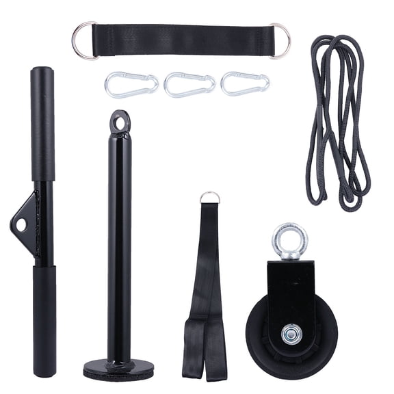 LOLIPPYY 9Pcs Lift Pulley System Training Equipment with Detachable Handles and Portable Design