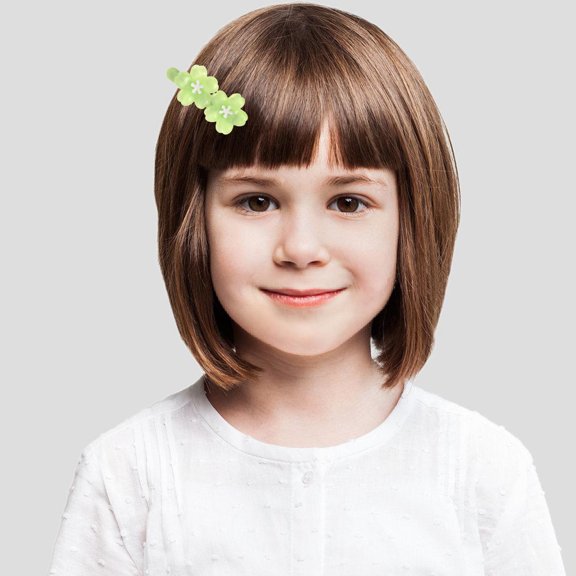 LOLIPPYY 9Pcs Light Green Flower Hair Clips Sturdy Plastic Barrettes for Everyday Style