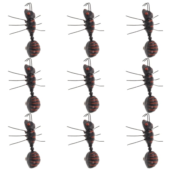 LOLIPPYY 9Pcs Outdoor Black Ant Garden Ornaments Weather Resistant Clay and Iron Wire Material