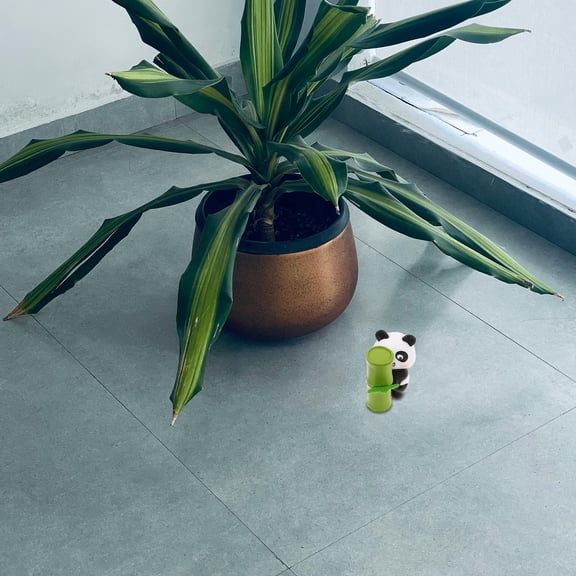 LOLIPPYY 9Pcs Small Panda Statue Set for Desk and Garden Featuring Durable Hand Carved Animal Models