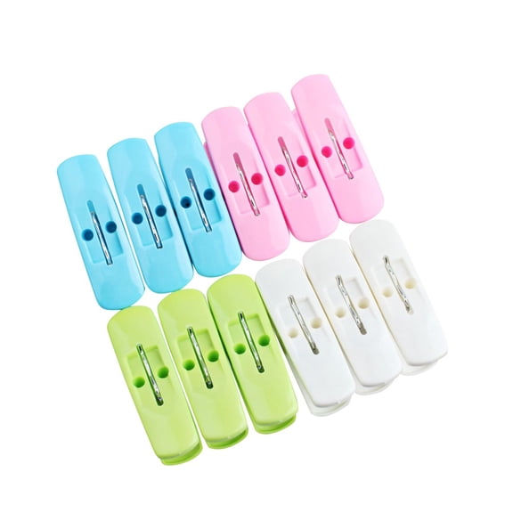 LOLIPPYY 9-Pack White Plastic Clothespins Laundry Clips for Home, Travel, Outdoor Use and Convenient Drying
