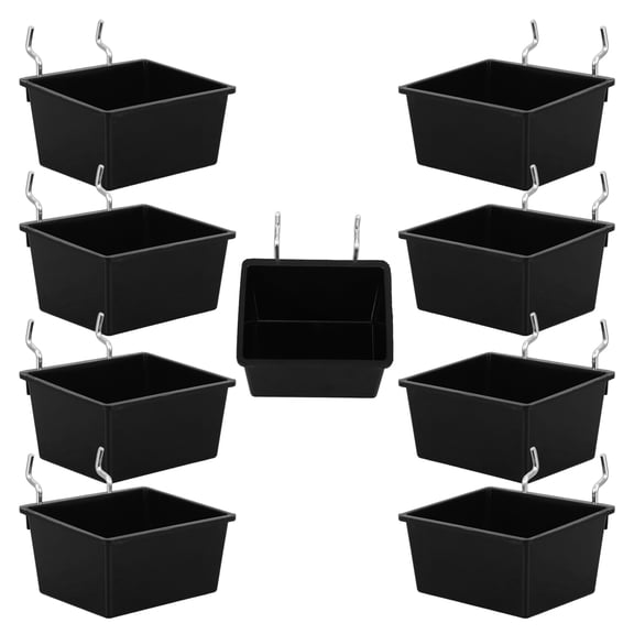LOLIPPYY 9Sets Durable Plastic Pegboard Cups with Hooks Storage Containers for Garage Accessories