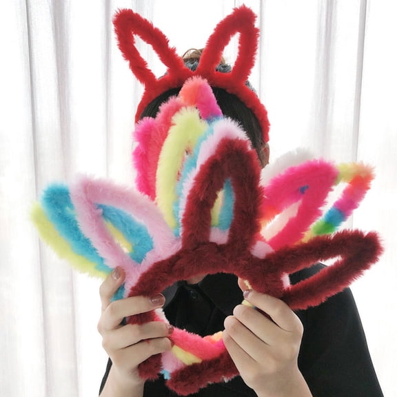 LOLIPPYY 9pcs Adorable Plush Rabbit Ears Headband Set Durable and Skin Friendly for Dress Up