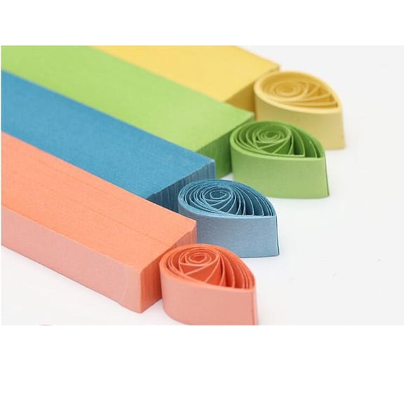 LOLIPPYY 9pcs Origami Paper Strips DIY Gradient Yellow Quilling Kits for Adults Beginner