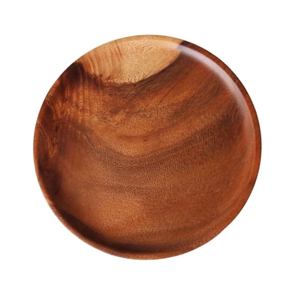 LOLIPPYY Acacia Wood Round Serving Plate - Perfect Tray for Fruit, Dessert, Breakfast, Snacks, and Stylish Home Decor (12CM)