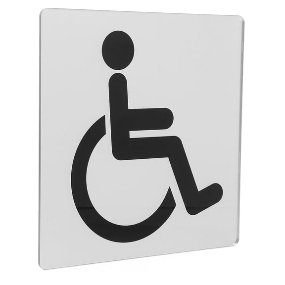 LOLIPPYY White Acrylic Self-Adhesive Handicap Accessible Washroom Sign for Toilet Door