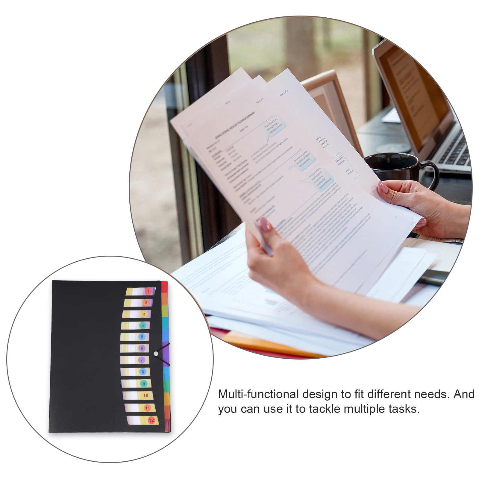 Document Folder Simple LOLIPPYY Large Capacity Black Expanding Folder for Home Document ...