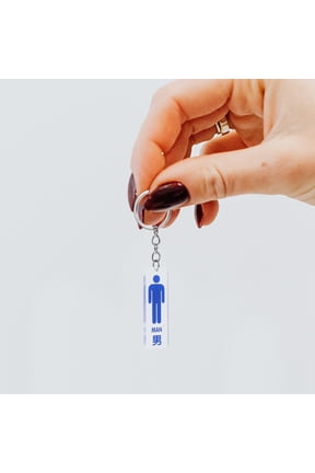 Sturdy Acrylic Blue Restroom Pass Keyring Multifunctional Accessory