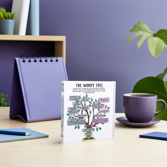 LOLIPPYY Acrylic Desk Ornament Featuring Motivational Quotes, Inspirational Office and Home Workspace Decor