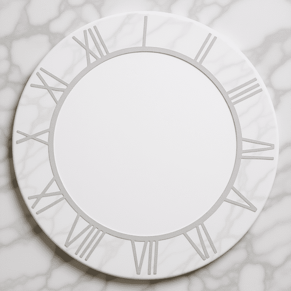 LOLIPPYY Acrylic Mirror Clock Face DIY Replacement with Roman Numerals Plated Silver Round Dial