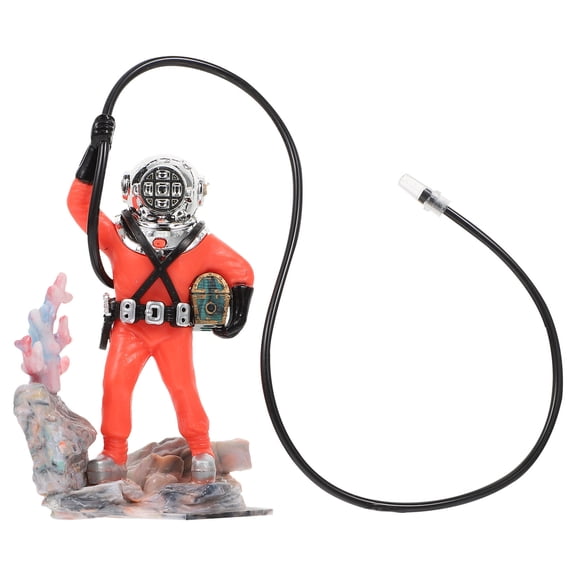 LOLIPPYY Action Aerating Diver Aquarium Ornament for Decor Plastic Treasure Hunting Diver 5.5 Inches