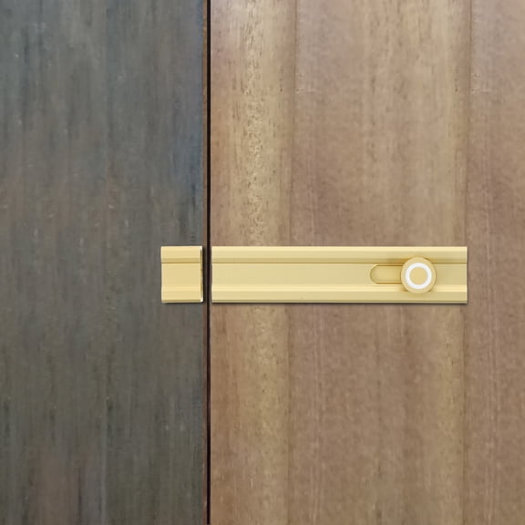 LOLIPPYY Adhesive Door Bolt Lock No Drill Installation Golden Anti Theft Slide Latch for Home