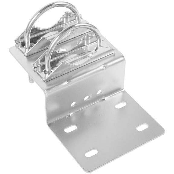 LOLIPPYY Plated Silver Stainless Steel Outdoor Antenna Mounting Bracket with Adjustable Clamp for Pole