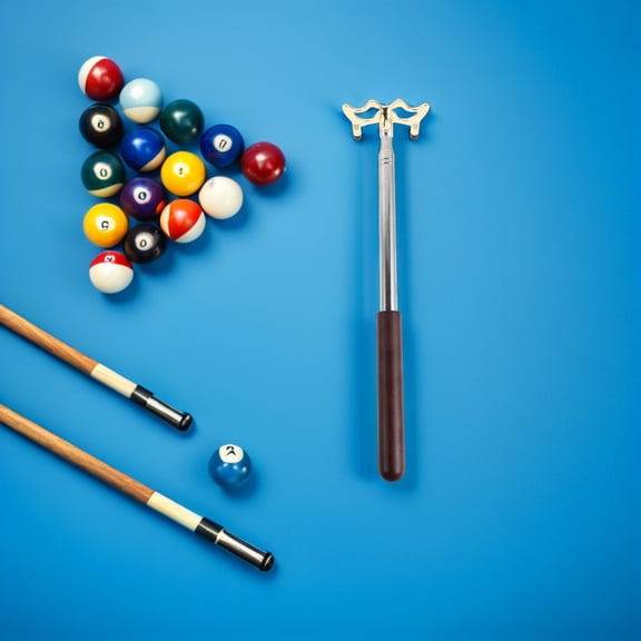 LOLIPPYY Adjustable Billiards Bridge Stick with Wood Grip and Telescoping Stainless Steel Body