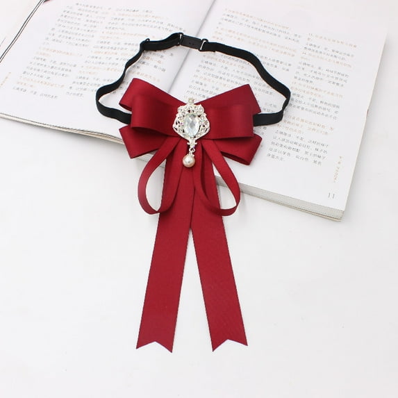 LOLIPPYY Adjustable Pre-tied Bow Tie with Rhinestones - Stylish Patterned & Color Neckwear for Men Women Wedding Party Business Formal