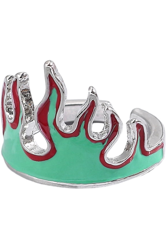 Adjustable Flame Ring in Multi Color Metal for Unique Finger Ring Decoration