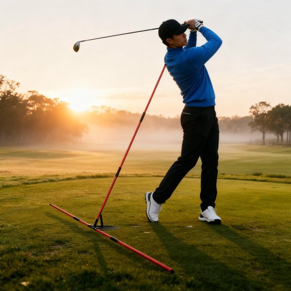 LOLIPPYY Adjustable Golf Swing Plane Trainer with Angle Plate for Precise Alignment Indoor Outdoor Practice