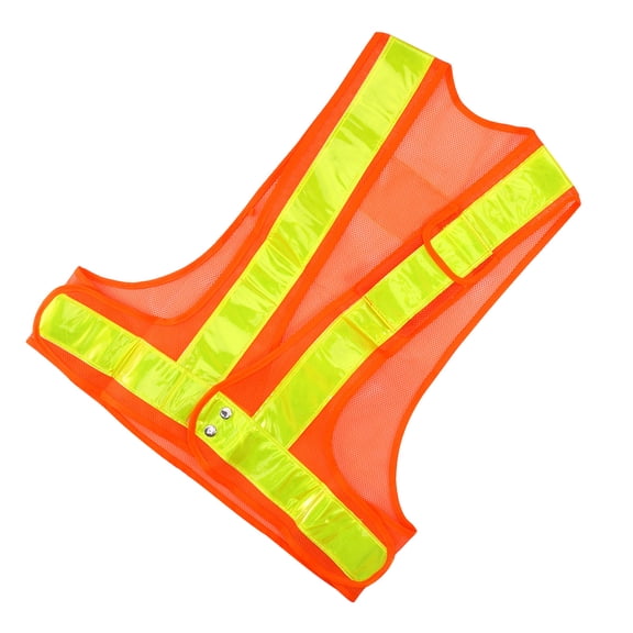 LOLIPPYY Adjustable High Visibility Safety Vest in Orange PVC and Polyester for Traffic and Outdoor Use Size One Size Fits All