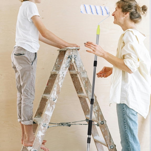 LOLIPPYY Adjustable Paint Brush Pole Black Stainless Steel With Telescoping Design For Ceiling Brushing 1 Set