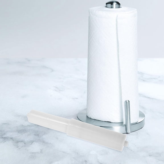 LOLIPPYY Adjustable White Toilet Roll Holder with Non-Slip ABS Rod for Home Bathrooms