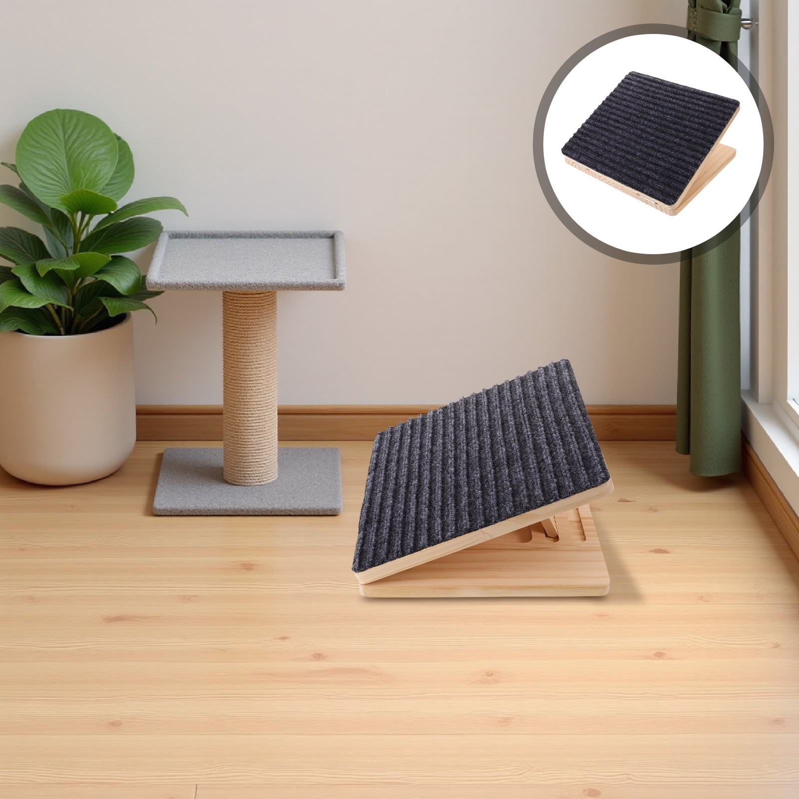 LOLIPPYY Ramp and Adjustable for Pet with Stair Wooden Angle Stairs ...