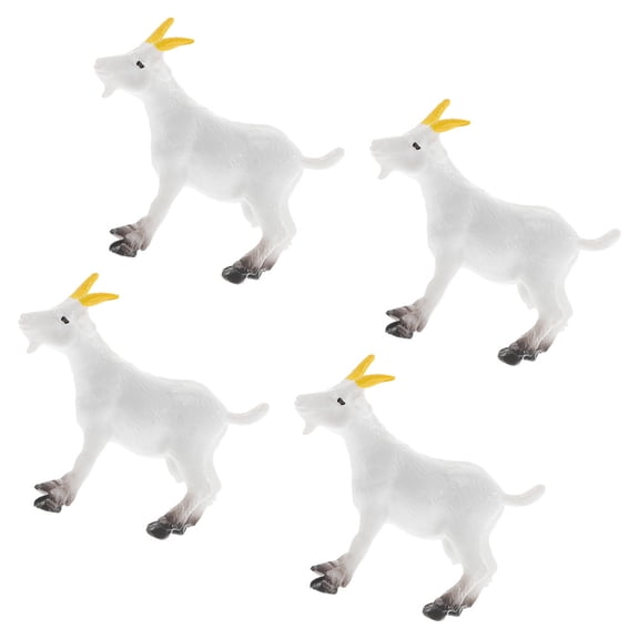 LOLIPPYY Adorable Multi Colored PVC Goat Figurine for Wedding Garden Decor Lifelike Miniature Sheep Model 4pcs