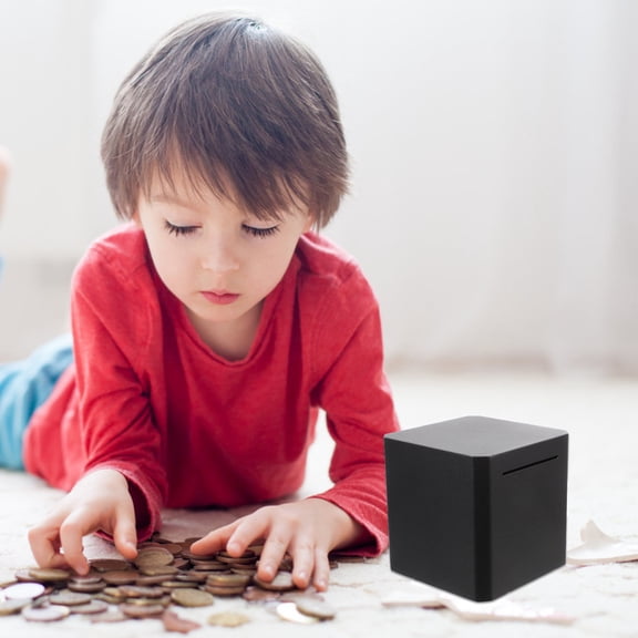 LOLIPPYY Adult Money Saving Jar Bank with Stainless Steel Construction, Black Finish