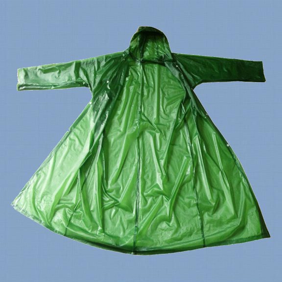 LOLIPPYY Adult Green Raincoat with Hood Long Waterproof Design for Camping and Concert Use