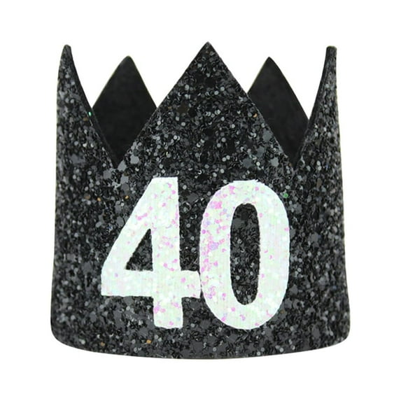 LOLIPPYY Adult Party Hats with Glitter Number 40 - Mini Birthday Hat Decorations and Party Props