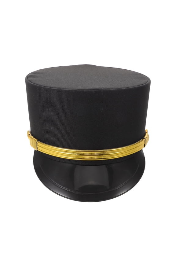Adult Train Engineer Hat Vintage Style Black Railway Conductor Costume Accessory