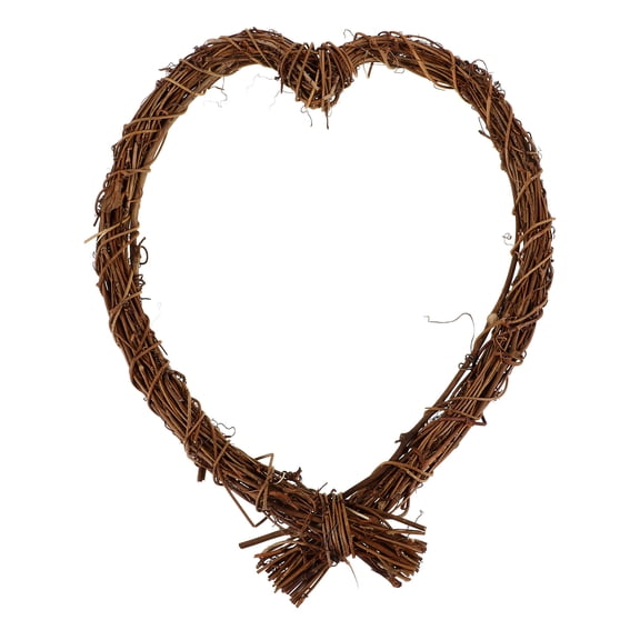 LOLIPPYY Air Plant Holder Heart Shaped Rattan Wreath Frame Coffee 1Pack