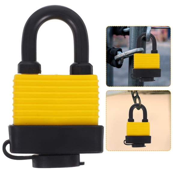 LOLIPPYY Alasum 1 Set Padlock Waterproof Yellow Iron Splashproof Security For Storage Units And Gym Lockers