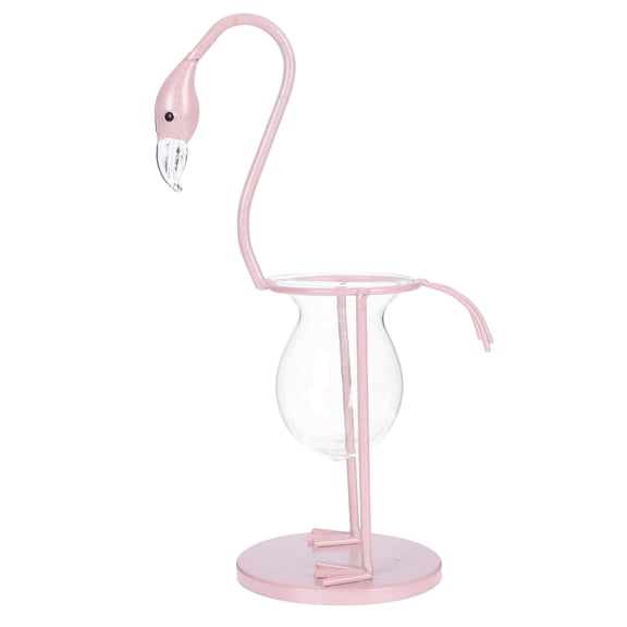 LOLIPPYY Alasum 1Pc Compact Pink Flamingos Glass Vase for Hydroponic Plant Display and Desktop Organization