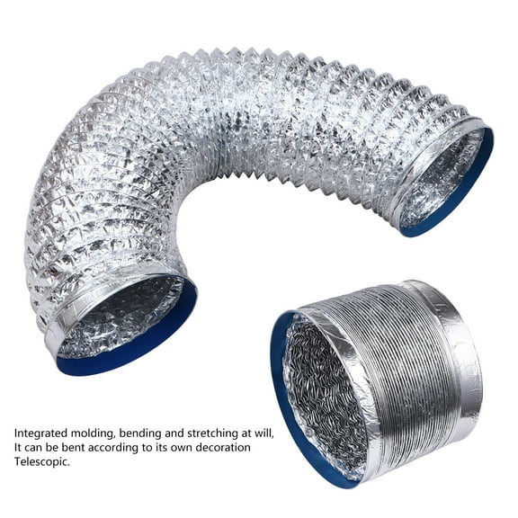 LOLIPPYY Aluminum Foil Duct Hose for Heating Air Conditioning Silver 1Pack