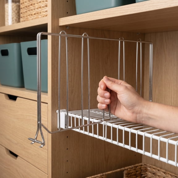 LOLIPPYY Aluminum Shelf Dividers for Wire Shelves, Adjustable Organizers for Pantry, Kitchen, and Storage Cabinets