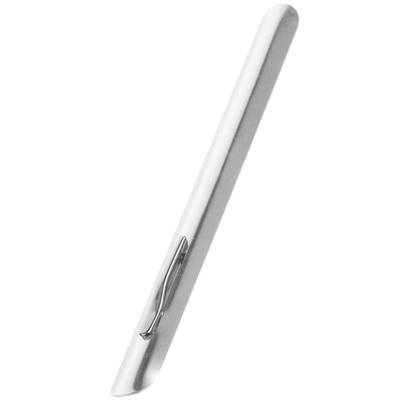 LOLIPPYY Aluminum Table Crumb Sweeper Portable Kitchen Tool with Clip for Home and Restaurant Use Plated Silver
