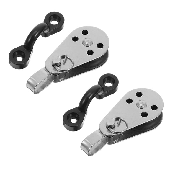 LOLIPPYY Anchor Trolley Kit Stainless Steel Pulley Block with Nylon Pad Eye for Canoe and Kayak Water Sports