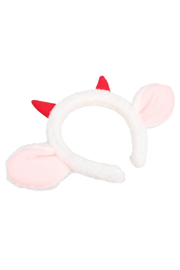 Animal Ears Headband Red Fabric Cosplay Accessory for Women and Children 1Pcs
