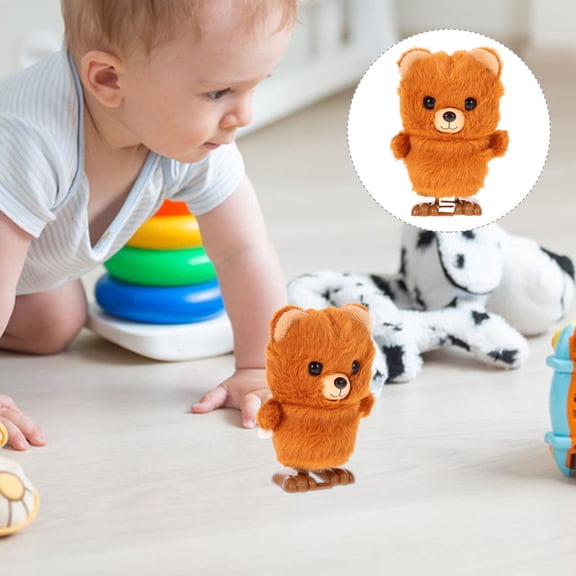 LOLIPPYY Animal Kid Plush Toys Plush Jumping Bear for Kids Clockwork Garden Decoration 1Pack