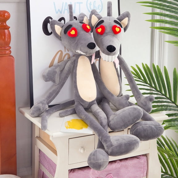 LOLIPPYY Animal Toys Wolf Shaped Soft Toy for Comfort Gray 1Pc