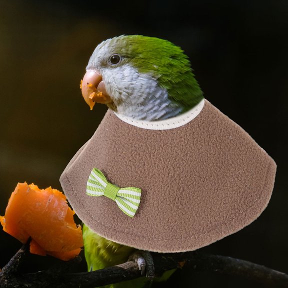LOLIPPYY Anti-Bite Parrot Collar Khaki Soft Reusable Bird Cone for Recovery and Injury Care