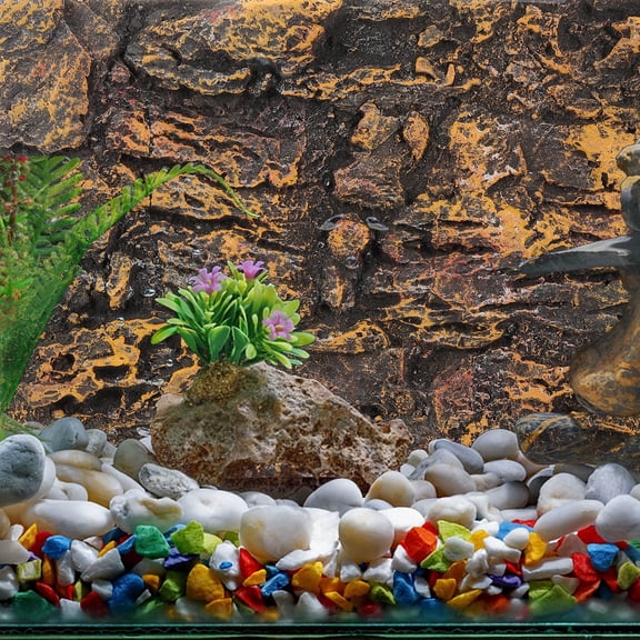 LOLIPPYY Aquarium Background Board in Light Brown with High Simulation 3D Terrarium Effect