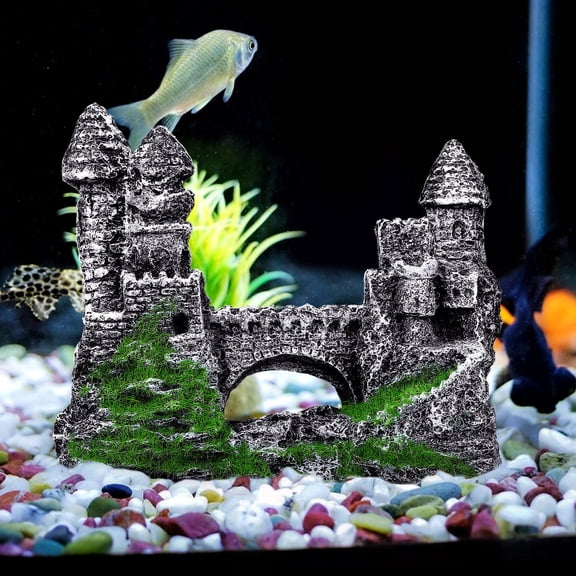 LOLIPPYY Aquarium Castle Fish Tank Decoration Composite Cement Stone Ornament for Aesthetic Fish Tank Landscaping
