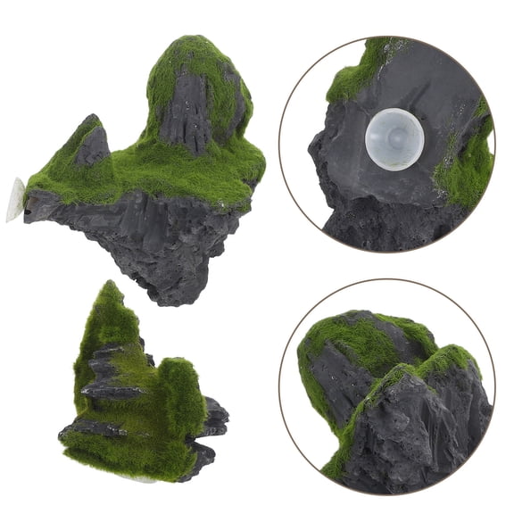 LOLIPPYY Aquarium Floating Rockery Decoration with Simulated Fish Isolation Cave for Fish Tank