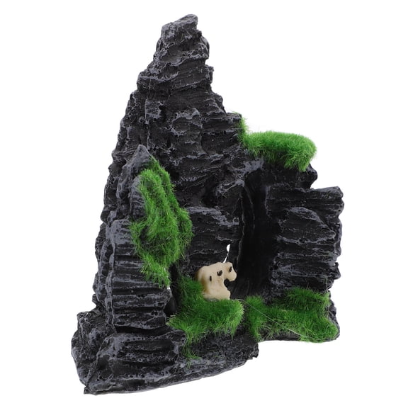 LOLIPPYY Aquarium Mountain Resin Decor for Fish Tank Moss Rockery Ornament Assorted Color Safe for Fresh and Salt Water with Shelter